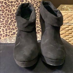 Kelsi Dagger micro fiber suede wedge booties